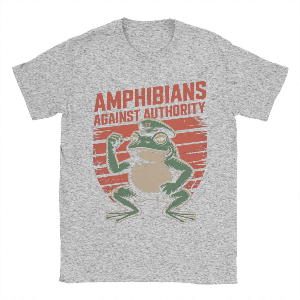 Men Amphibians Against Authority T Shirt Cotton Clothes Vintage Short Sleeve Crew Neck Tees Graphic T-Shirts