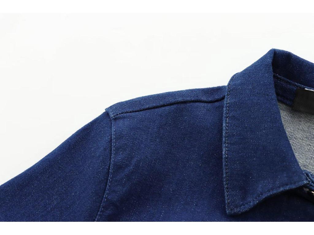Europäischer & Amerikanischer Stil Damen Lässiges Einfarbiges Plissee Denim Mini Kleid für Sommer 2025