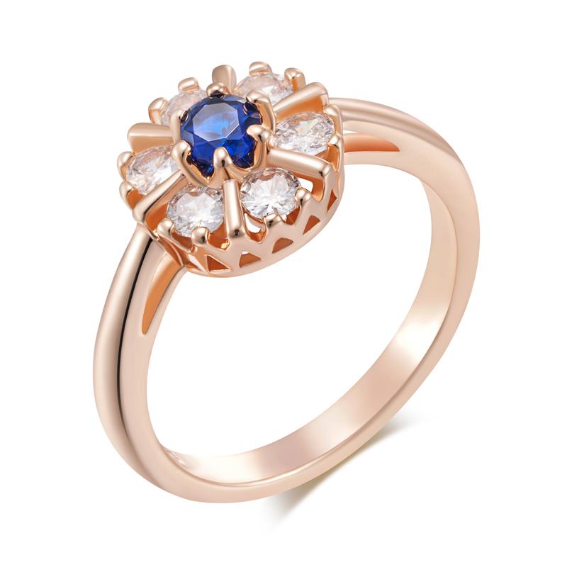 

Kienl Shiny Blue Natural Zircon Flower Ring For Women Trend Rose Gold Color Accessories High Quality Daily Jewelry 10