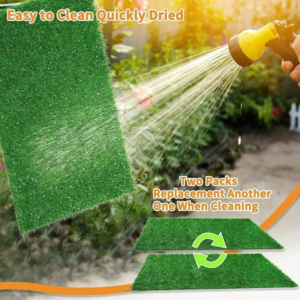 Kunstrasen Hunde-Stubenmatte Wiederverwendbarer Gras-Teppich Ersatzrasen Outdoor Rasenmatte Leicht zu Reinigen für Balkon Garten