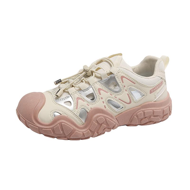 Beliebte Sommer-Outdoor-Wasserschuhe kleine weiße Schuhe Damen Mesh atmungsaktiv Studenten-Board-Schuhe hohle Freizeitschuhe LD