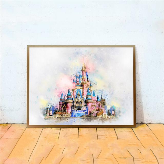Zámek princezny Obrazy Domov Dekorace pokoje Plátno Nástěnné Umění Architektura Budovy Obrazy pro domácí design Bezrámové
