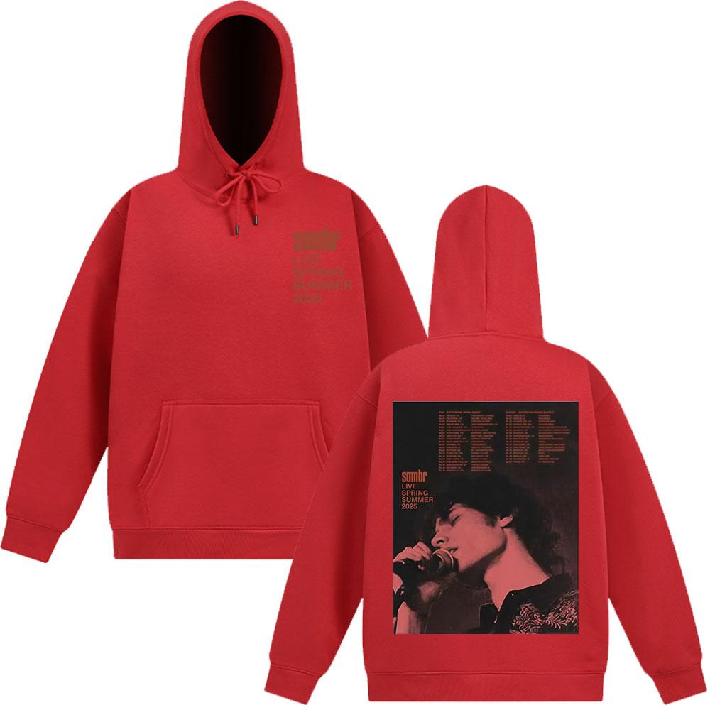 Moletom Sombr Merch LIVE 2025 Tour Masculino Feminino Manga Longa Hip-hop Pulôver Outono Inverno Harajuku Vintage Moletom Presente para Fãs