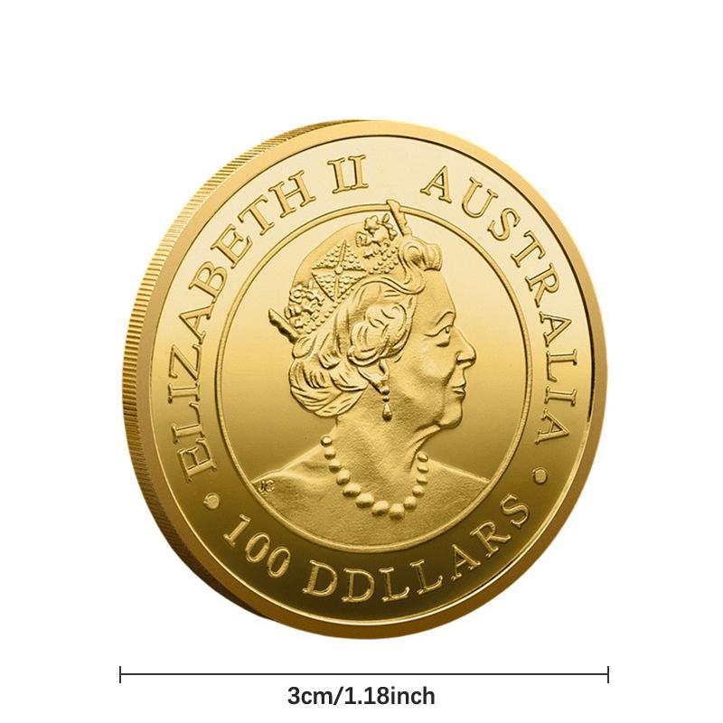 Monedă Suvenir Cangur Australian Placată cu Aur 1OZ Elisabeta a II-a Australia
