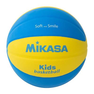 MIKASA Smile Basketball, Size 5 (Boys' and Girls', Elementary School Students), EVA Special Sponge, Smile Series, Yellow/Blue, SB5-YBL, Recommended