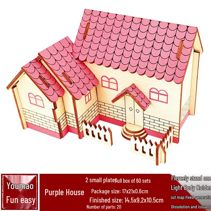 DIY 3D Wooden Building Puzzle - Children's Educational Assembly Toy