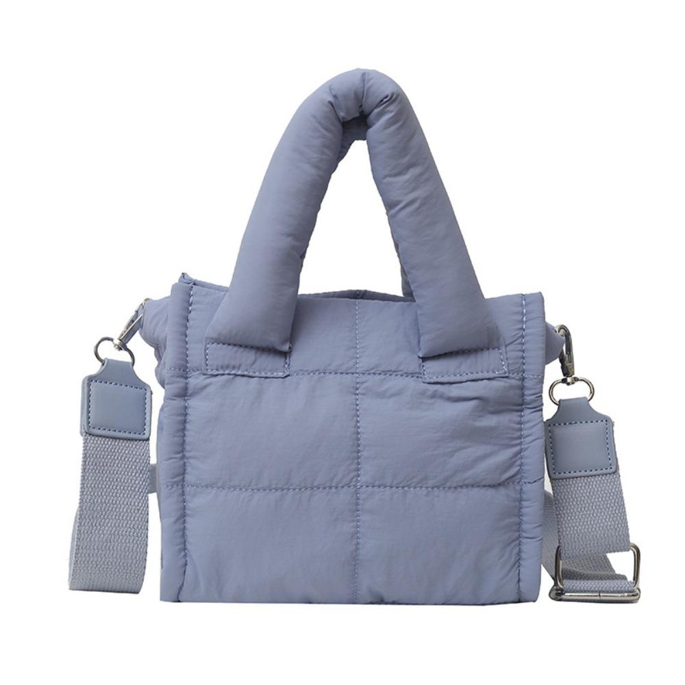 Large Capacity Down Cotton Shoulder Bag Korean Style Nylon Handbag Small Square Bag  Lady