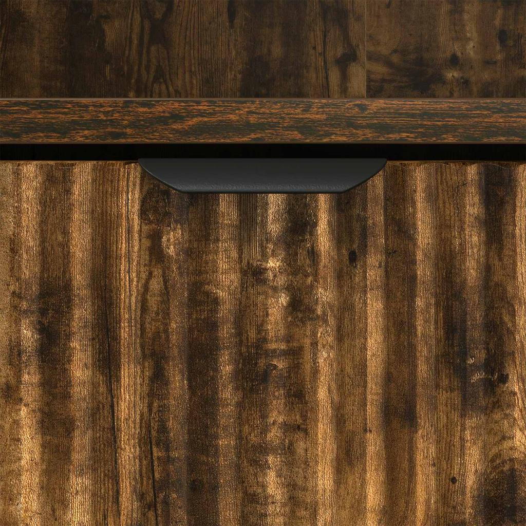 Nightstand Smoked Oak 49 X 36 X 61 Cm Engineered Wood