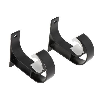 Curtain Rod Pole Holder Black Aluminum Alloy Bracket Set for Mounting Window Curtains In Any Room