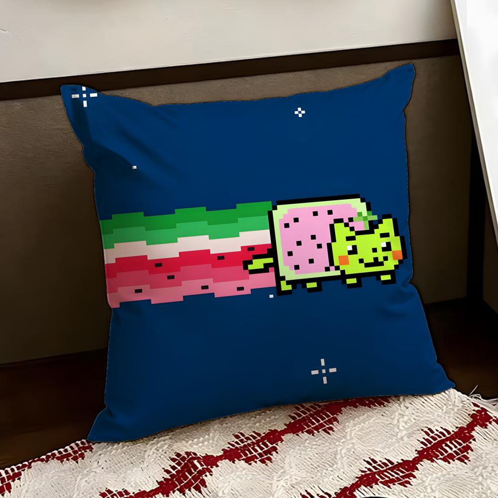 Nyan Cat Cushion Cover Reversible Soft Durable Pillow Cover Home  Car MultiScene Use for Daily Comfort