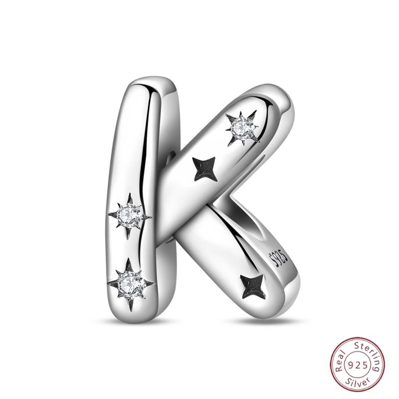 New Copper 26 Alphabet A-Z Charms Star Letter Beads Suitable For Diy Bracelet Women Jewelry Making