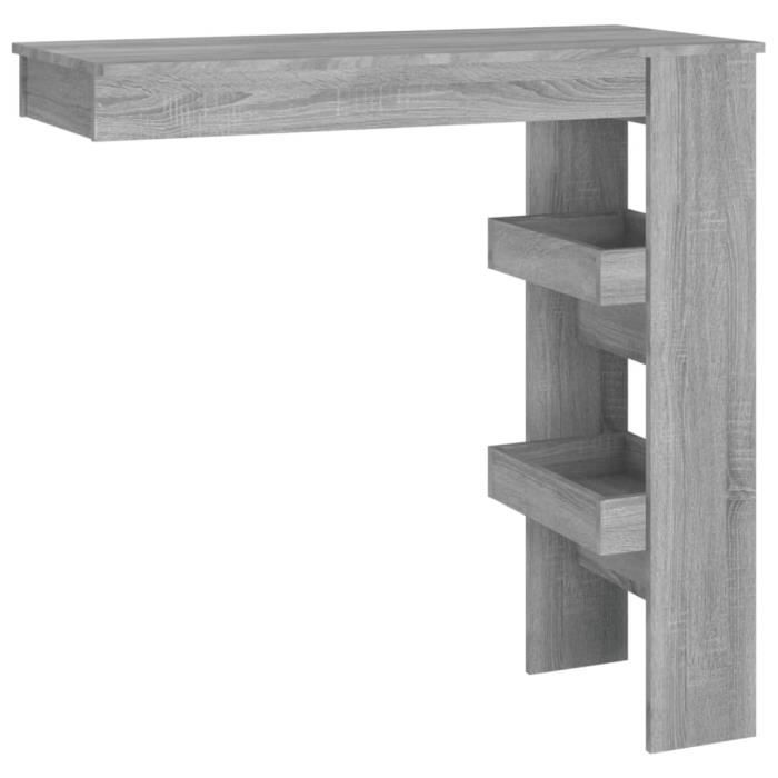 VidaXL Wall-mounted Bar Table Sonoma Grey 102x45x103,5 Cm Engineered Wood 817223