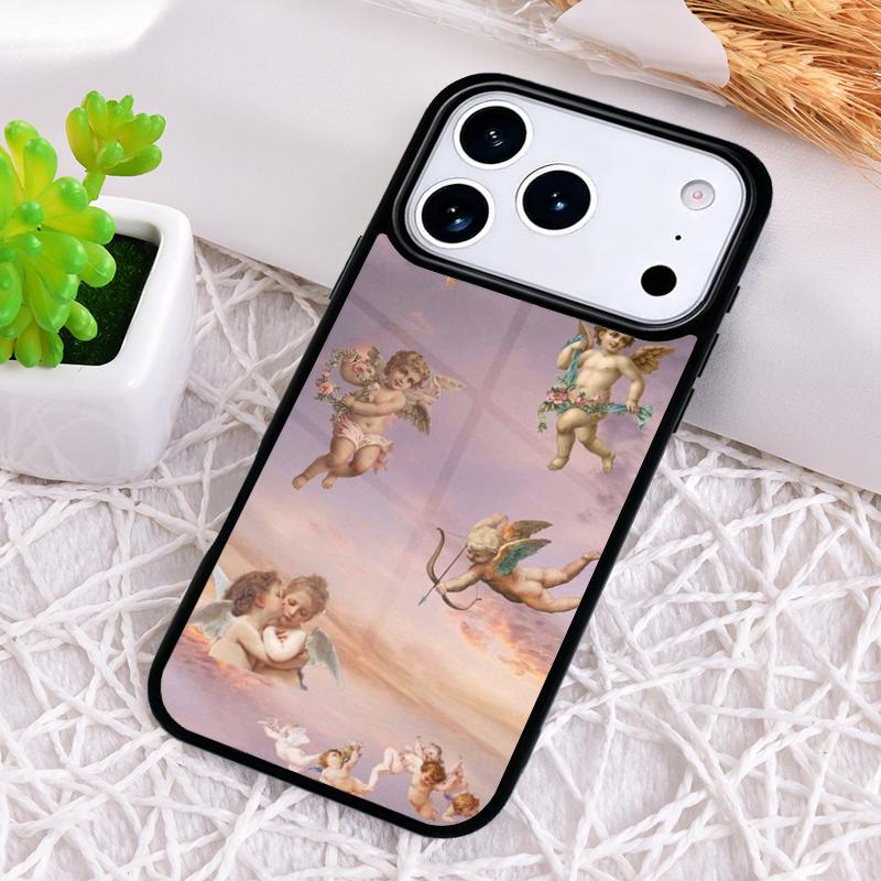 Cartoon Angel Baby Printing Phone Case for iPhone 17 Air 16 15 11 12 14 13 Pro Max Shockproof Cover