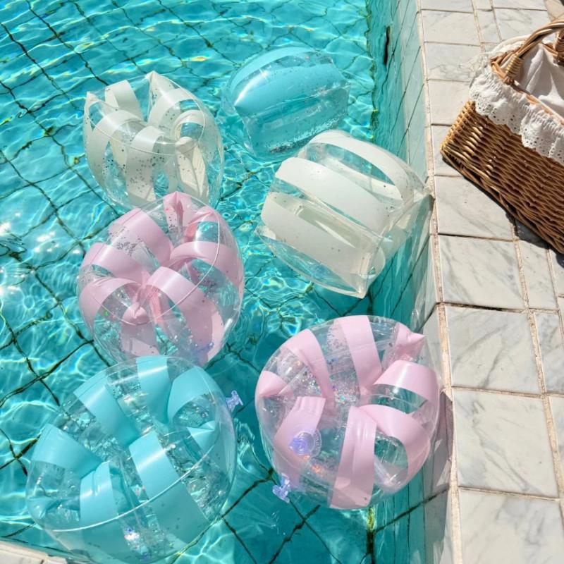 1 Pair Inflatable Swim Armbands Soft Comfortable Buoyancy Arm Rings Ideal Gift for Kids Summer Water Games