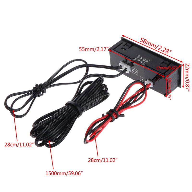 3 In 1 Car Temperature Clock High Precision Electronic Clock Voltmeter Luminous Digital Temperature Gauge Vehicle Interior Parts