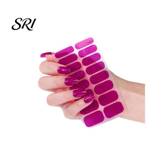 DIY Nail Strip Glitter Polish Strips with File Easy Apply Remove Self Adhesive Women Stickers Full Sticker Home Manicure Art Decoration Wrap Decals