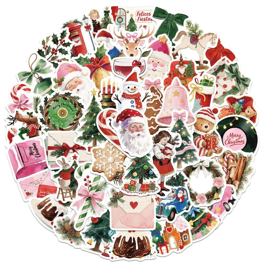 50PCS Christmas Aesthetic Graffiti Stickers Waterproof Cartoon DIY Laptop Stickers PVC Gift Phone Stickers