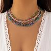 IngeSight.Z Collier Ras-du-cou Bohème Coloré en Perles de Riz pour Femmes Fait Main Été Court Chaînes de Clavicule Bijoux de Fête