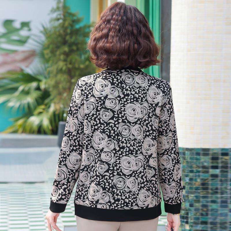 Elderly Women's Festive Floral Tang Suit Jacket