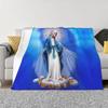 Catholic Virgin Mary Blankets 3D Printed Breathable Soft Flannel Winter Our Lady of Fatima Throw Blanket for Couch Outdoor Bed#
