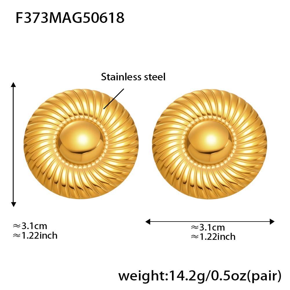 Nivora Streifen Metall Textur Hutform Edelstahl Poliert Stecker Ohrringe Für Frauen Allergie Vorbeugen Tägliche Trageohrringe Zirkon