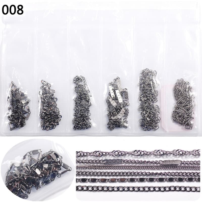 6-Grid Bag Candy Color DIY Nail Nail Beauty Chain Beauty Chain Nail Ornament