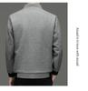 Men's Thick Warm Wool Tweed Stand-Collar Jacket for Spring and Autumn - Ideal for Middle-Aged Business Casual Wear