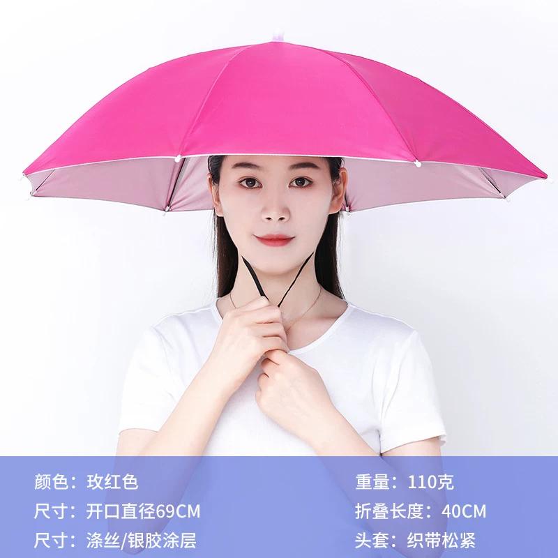 Umbrella Hat with Headgear, Sun Protection Fishing Hat, Rainproof Tea-Picking Hat, Umbrella Hat, Poncho, Helmet Umbrella