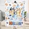 Paw Prints Adventure Personalized Text Blanket Multi-purpose Personalized Blanket Soft Warm Cozy Versatile for Home Decor Couch Picnics Office
