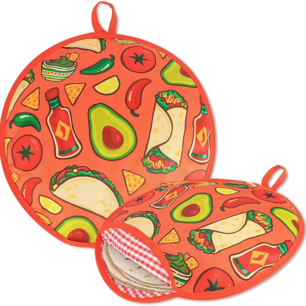 Food Grade Tortilla Warmer Pouch Round Shape 12 Inch Size Insulated Bag Heat Insulation Eco-Friendly Tortilla Keeper Picnic