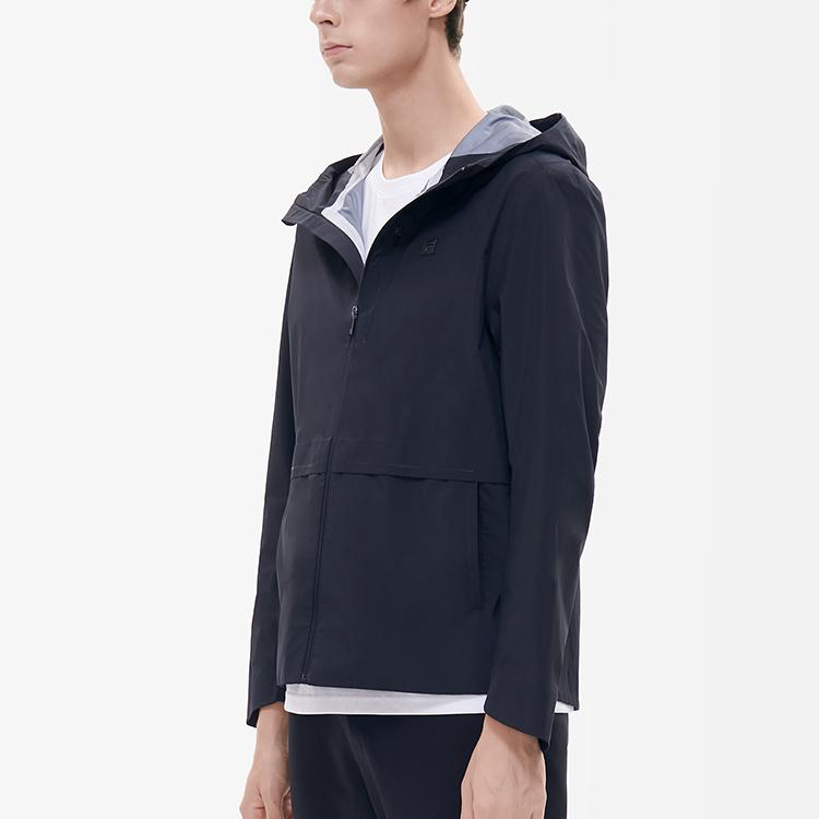 Fila Lightweight Woven Hooded Jacket Men Jackets Black F11M217703F-BK