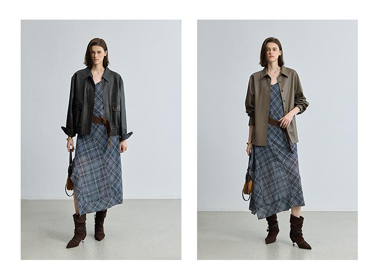 LILY plaid V-neck camisole dress
