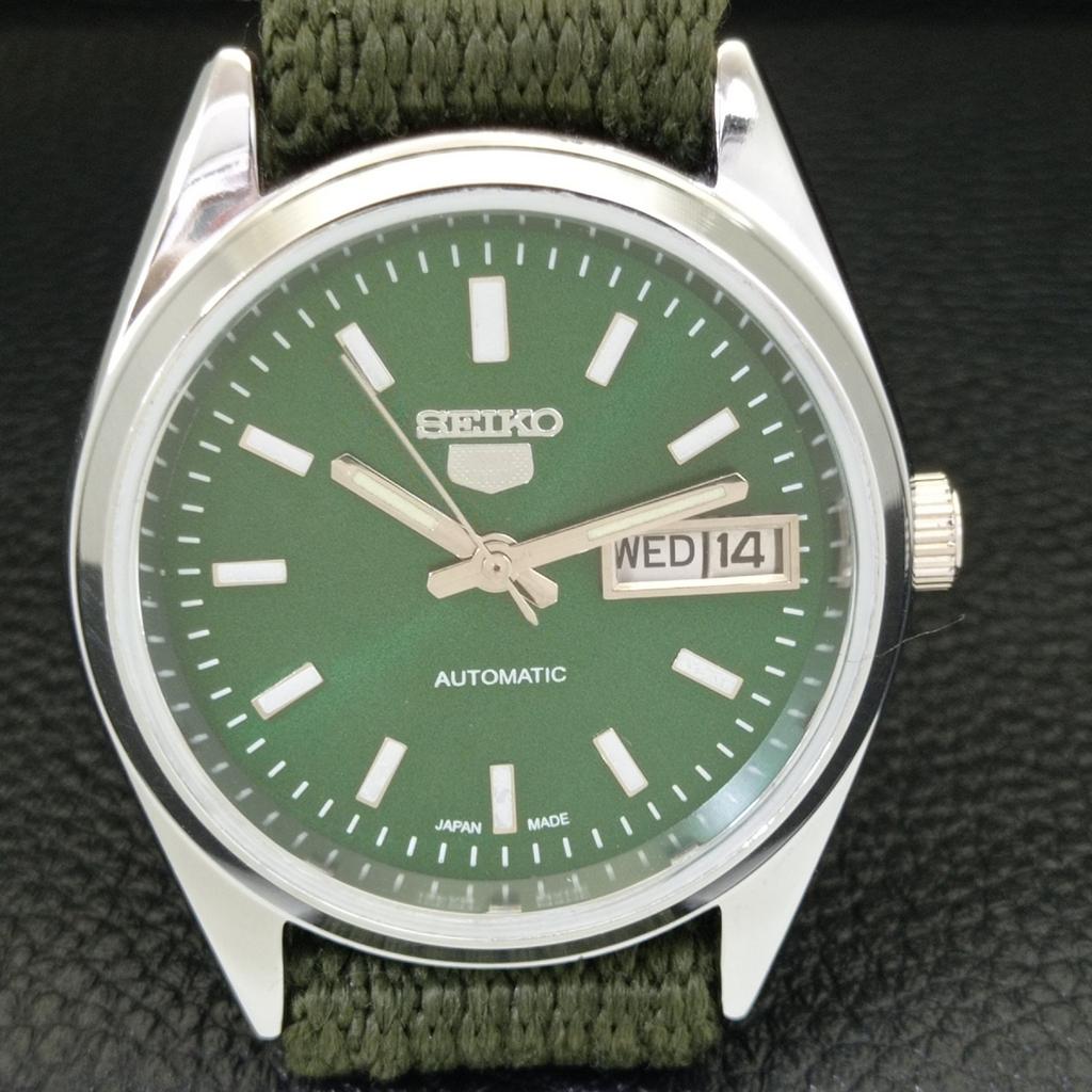 VINTAGE REFURBISHED SEIKO 5 AUTOMATIC JAPAN MENS GREEN DIAL WATCH a440611-9 Sk-a440611-1