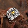 Love Hollow Wide-sided Pattern Ring for Women, New Fashion European and American Luxury Retro Ring Gift
