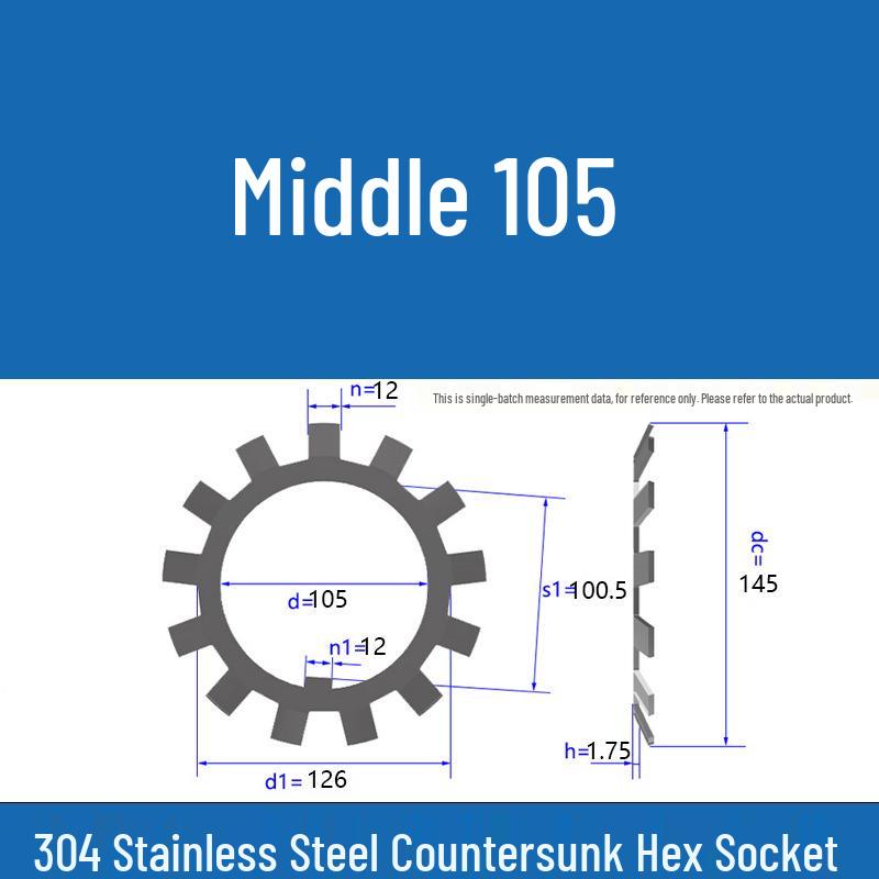 304 Stainless Steel Locking Stop Washer Nut, Round, DIN5406, In Stock