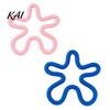 Soft Silicone Trivet Set Coaster, Irregular Flower Shape, Kitchen Countertop Protector, Non-slip Decorative Dining Table Mat Heat