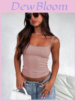 Sexy Lace Cami Top For Women With Stretch Fabric Summer Streetwear For Adults