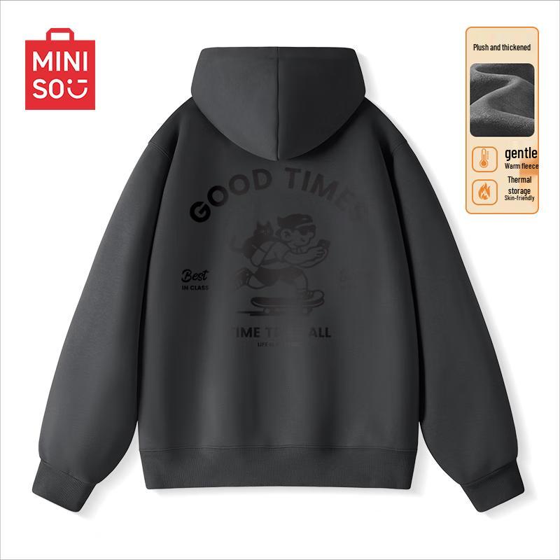 

MINISO Men s Fleece-Lined Hooded Sweatshirt 2XL