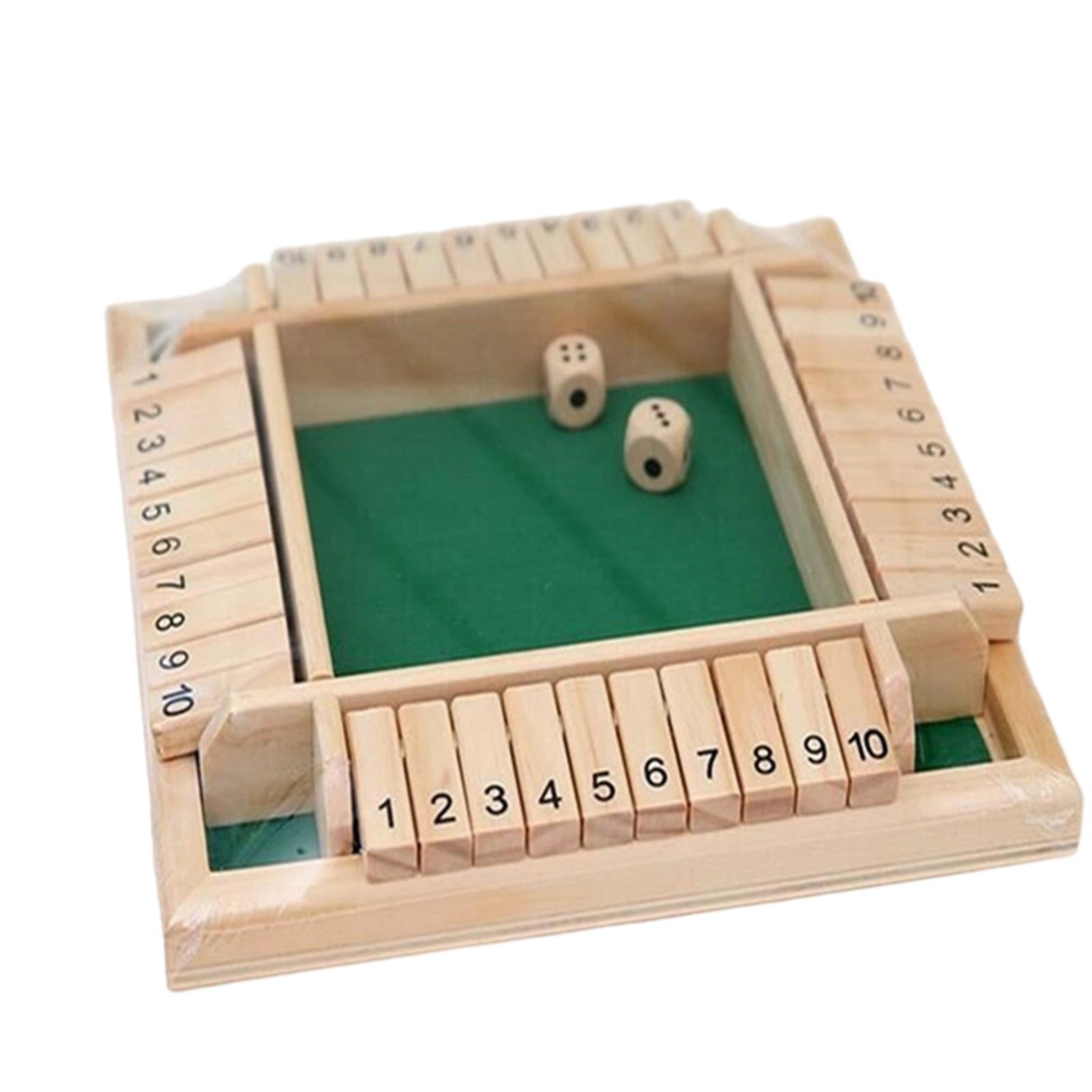 

Shut The Box Dice Game, 4 Players Classic Board Game Family Pub Math Game For Kids Adults One Size