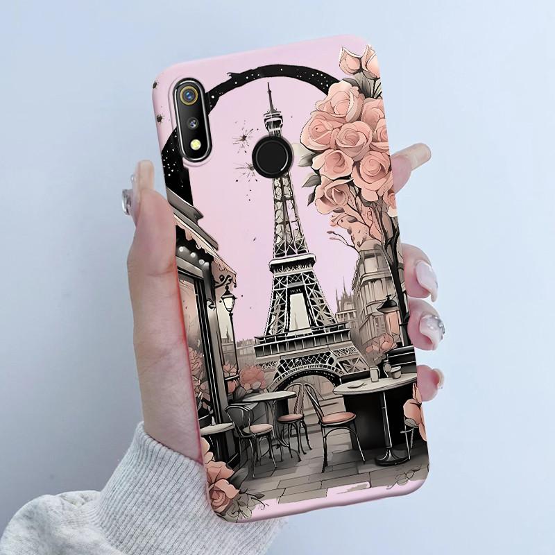 For Realme 3 3i 3Pro Phone Case Butterfly Flower Girl Design Soft Silicone TPU Back Housing for Oppo Realme 3 Realme3 Pro Covers