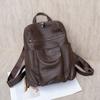 Genuine Leather Ladies' Double-shoulder Bag - Large Capacity Multi-functional Backpack for Leisure and Travel Casually