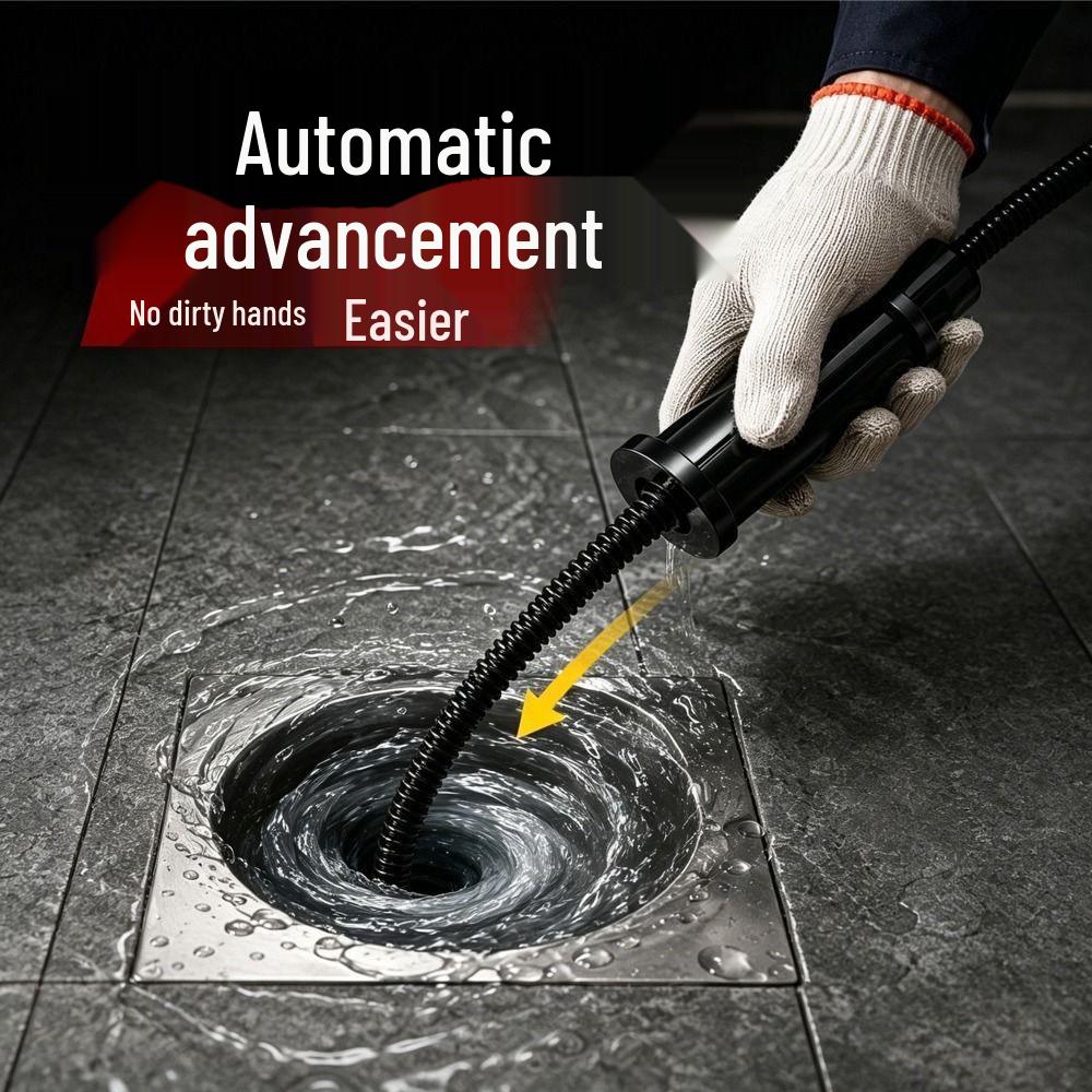 Hand-Cranked Drain Unclogger for Toilets and Kitchen Sinks