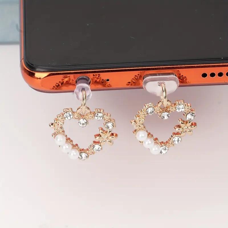 1pc Heart Pendant Charm, Mobile Phone Dust Plug, Perfect Gift for Halloween, Christmas, Anniversary, New Year, Valentine's Day Birthday and More