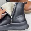 Johnature Soft Cowhide Thick Soled Women's Boots Genuine Leather Round Toe Versatile Retro Short Boots