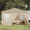 Pop Up Party Tent 288 X 288 X 245 Cm Cream Oxford Fabric