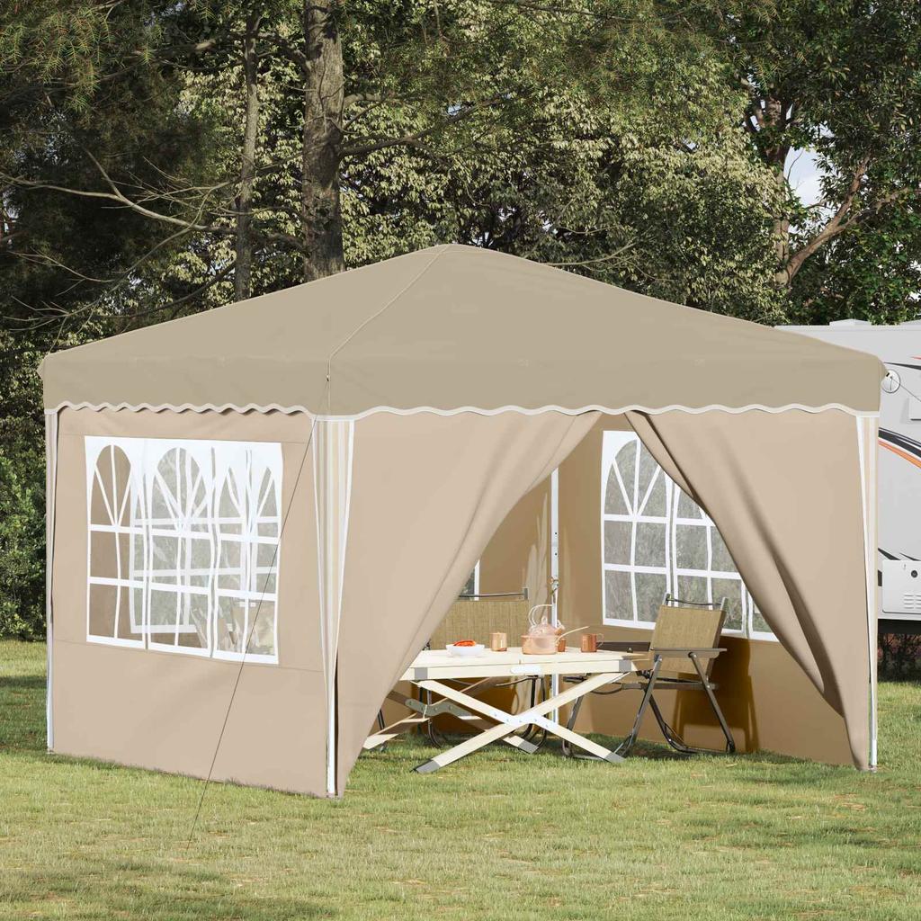 Pop Up Party Tent 288 X 288 X 245 Cm Cream Oxford Fabric