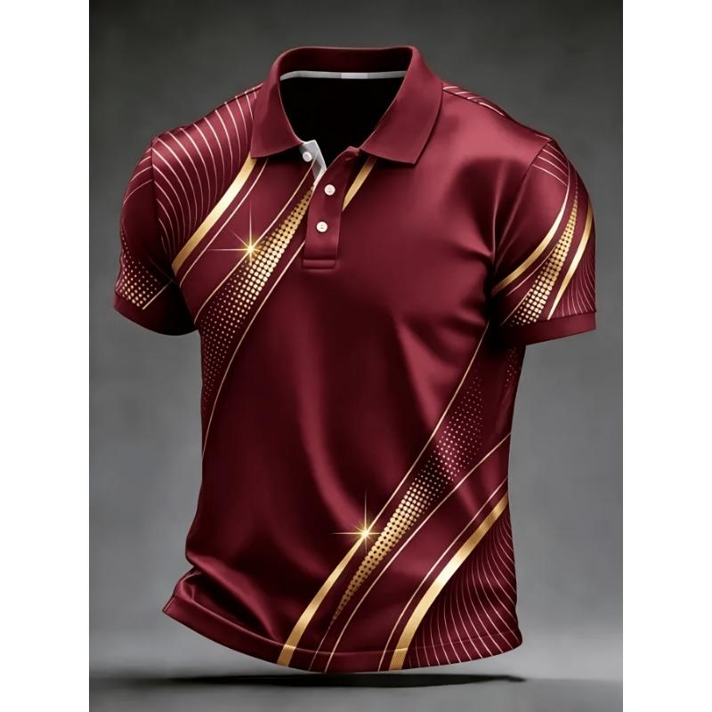 Men's Print Golf Polo Shirt Short Sleeve Micro Elastic Polyester Outdoor Casual Summer Streetwear Daily Wear
