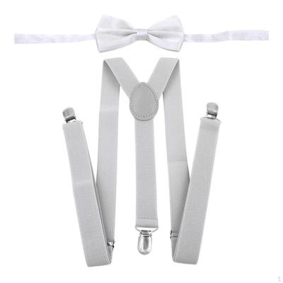 Men Suspenders Bowtie Set Adjustable Y Back Brace for Formal Wear Jeans