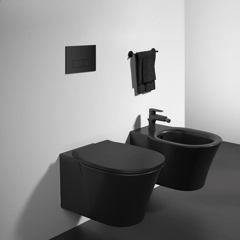 Black Dual Flushing Actuator Toilet Push Buttons Concealed Wall-mount Tanks Flush Pannels Replacement Part for Sigma Bathroom