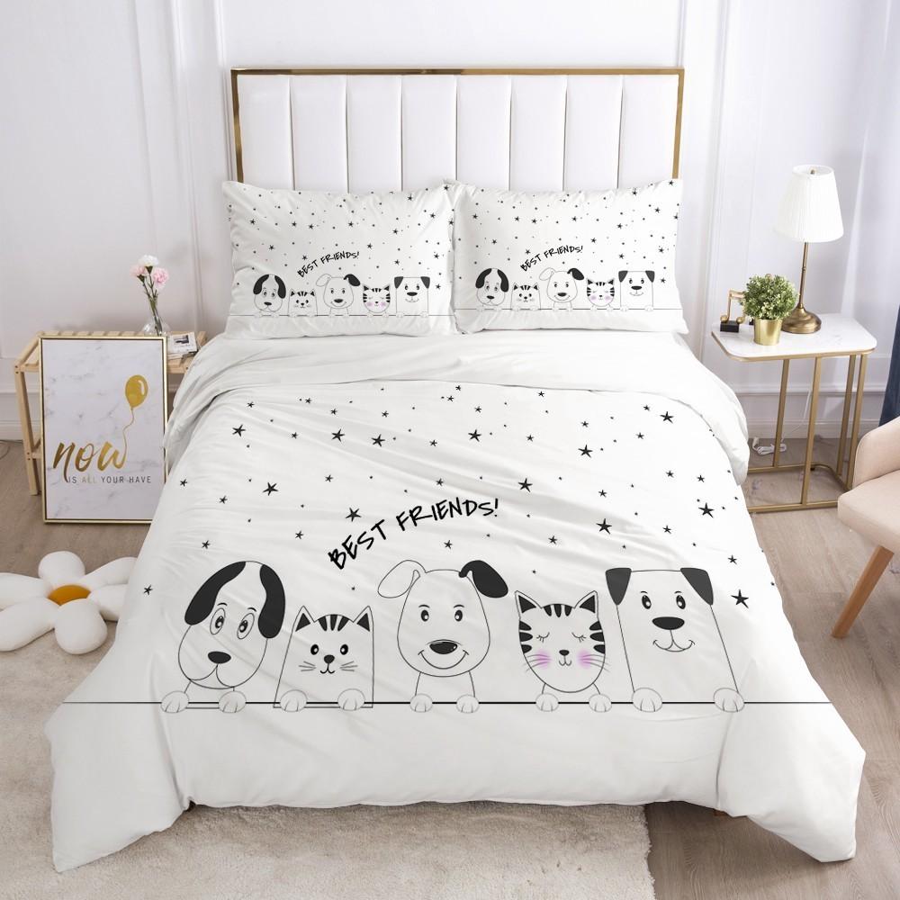 Comforter Cartoon King Size Cute Magic Girl My Little Princess Pattern Bedding Set For Girl Kid Polyester Pink
